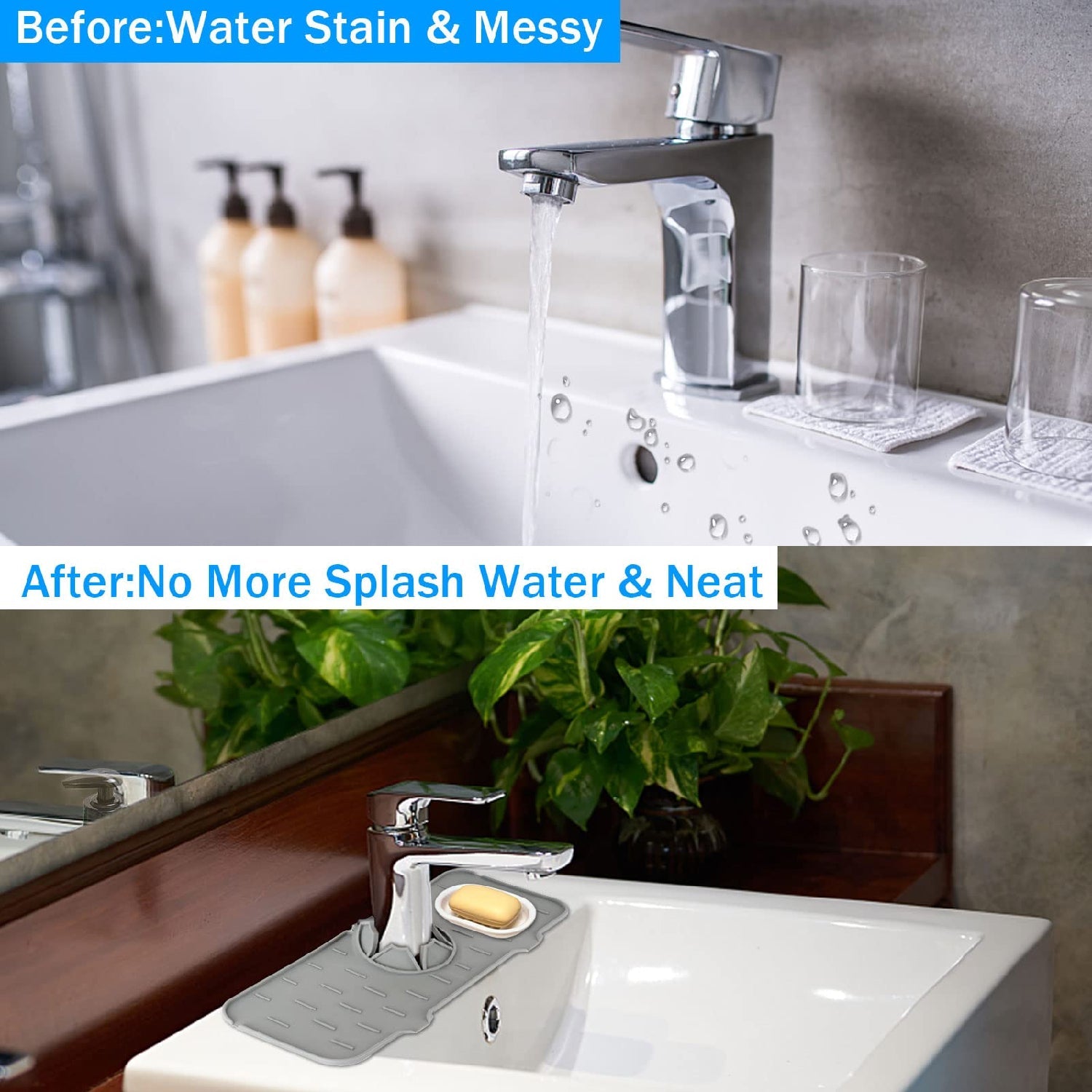 4914 Silicone Sink Faucet Pad, Drip Protector Splash Countertop, Rubber Drying Mat, Sink Splash Guard for Kitchen Bathroom Bar. DeoDap 4914 Silicone Sink Faucet Pad, Drip Protector Splash Countertop, Rubber Drying Mat, Sink Splash Guard for Kitchen Bathroom Bar. DeoDap